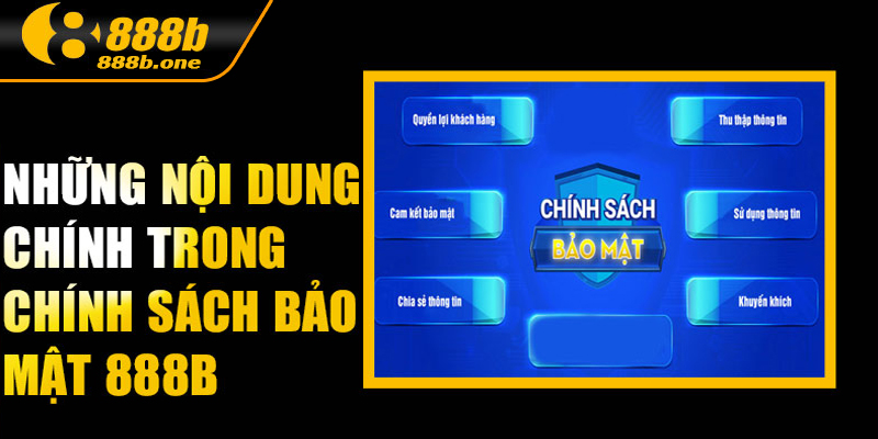 Các nội dung quan trọng trong chính sách bảo mật 888B